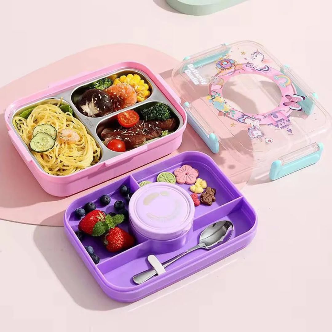3 Grid Steel Lunch Box