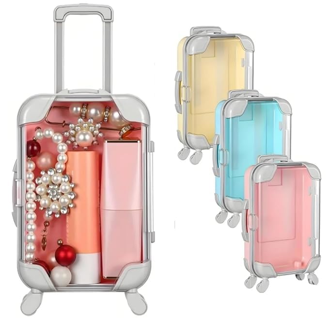 Cute Mini Trolley Suitcase for Eyelashes Storage