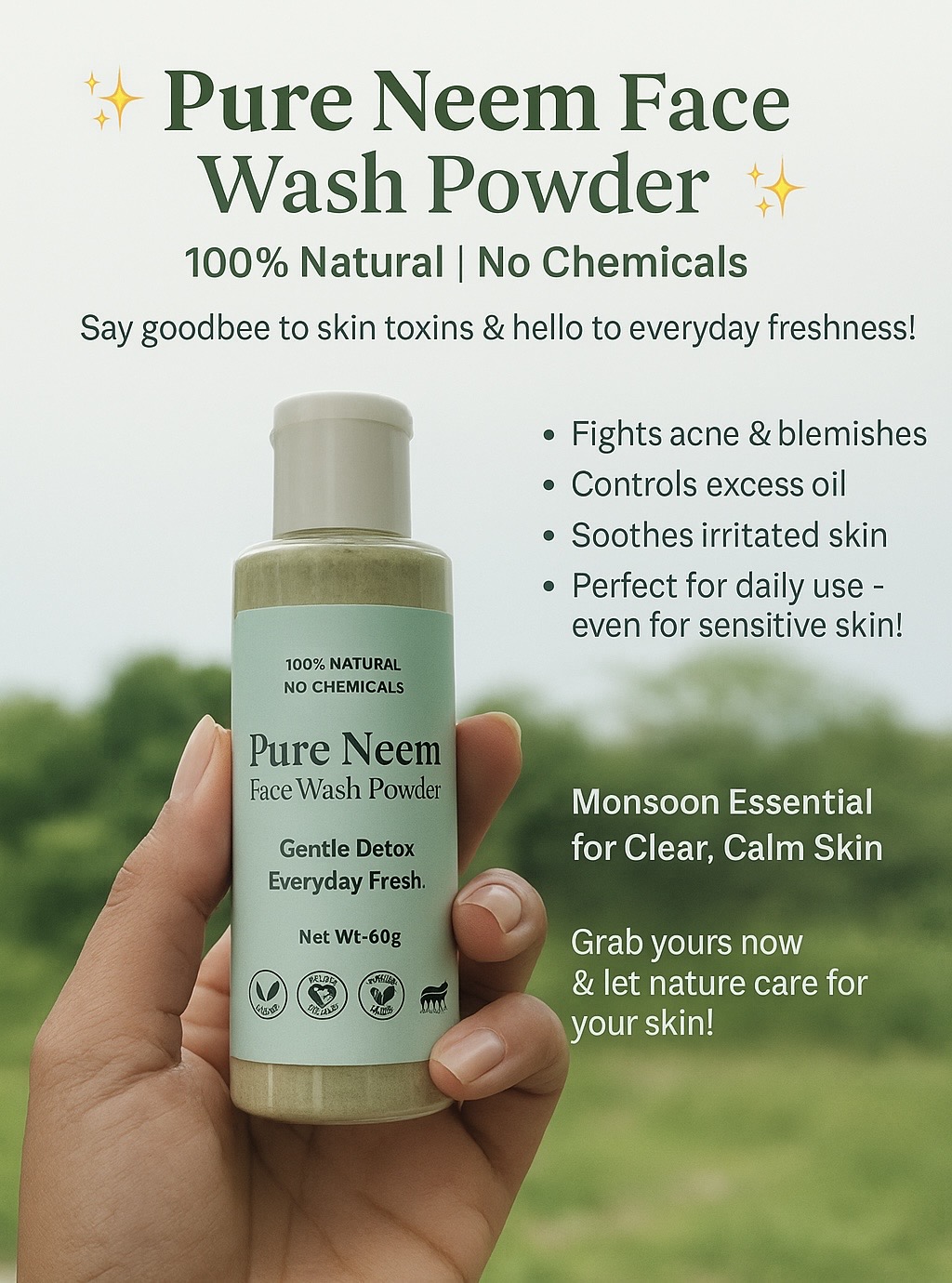 Pure Neem Face Wash Powder